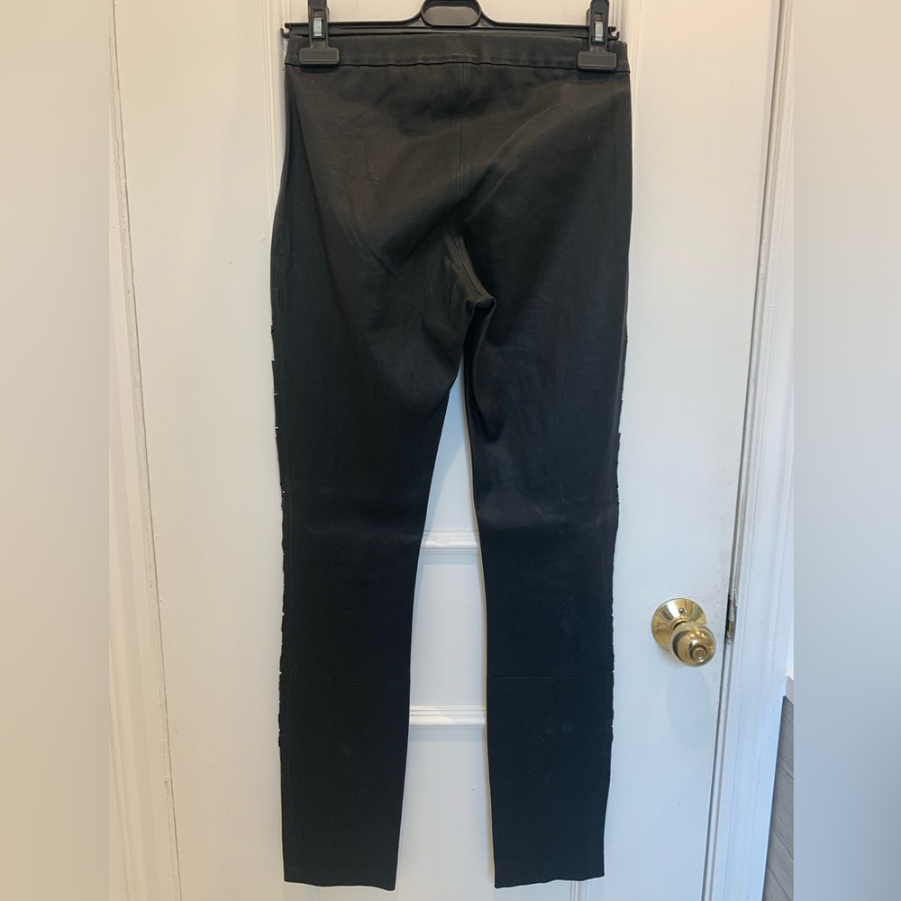Haider Ackermann Black Leather Laser Cut Leggings Size 36/US Size S - Picture 4 of 10
